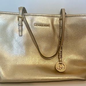Michael Kors Gold Jet Set Travel Tote